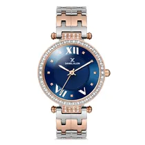 Relógio Analógico Feminino Daniel Klein DK.1.12744-6 Premium Ladies / Pulseira de Aço Inoxidável - Prata/Rose Gold