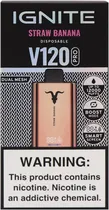 Vape Descartável Ignite V120 Pro Straw Banana 12000 Puffs Dual Mesh Rose Gold