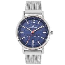 Relogio Analogico Daniel Klein Premium DK11849-2 Masculino, Metal - Prata e Azul