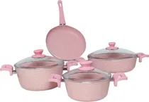 Jogo de Cozinha Caçarola La Francesa - 3007B Pink (7 Pçs)