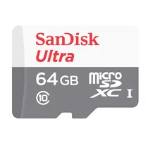 Cartão de Memória Sandisk Ultra SDSQUNR-64G-GN3MA - 64GB - Micro SD com Adaptador - 100MB/s