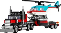 Lego Creator 3 In 1 Flatbed Truck With Helicopter - 31146 (270 Peças)