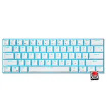 Teclado Mecânico Royal Kludge RK61, 60%, RGB, Click Wireless, s/Fio, Switch Red, RK61SM-Whit-H, Branco