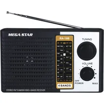 Rádio Portátil Megastar RA18C AM/FM/4 Bandas A Pilha