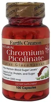 Earth's Creation Chromium Picolinate 1000MG (100 Cápsulas)