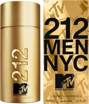 Perfume Carolina Herrera 212 Men NYC MTV Edt 100ML - Masculino