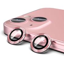 Pelicula Protetora de Vidro para Camera 4LIFE para iPhone 13 / 13 Mini / Aneis de Metal / Anti-Riscos - Um Conjunto (2 Pecas) - Rosa