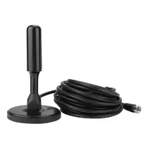 Antena Digital HDTV DVB-T2 18427 / 3 Metros / 5.0 Dbi / com Base Magnetica - Preto