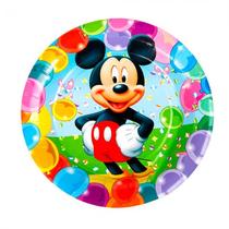 Pratos Descartaveis para Festa Mickey 10 Unidades 23 X 23 CM