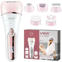 Depiladora Recarregável VGR Voyager Professional 6 Em 1 Lady Care Set V-733 Rosa/Branca