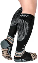 Meias de Compressão com Fio de Cobre Medivaric Sport - Preto/Cinza (M)
