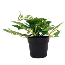 Planta Artificial Tipo Trepadeira com Folhas Verdes Em Vaso Preto – Decoração Natural Sem Manutenção