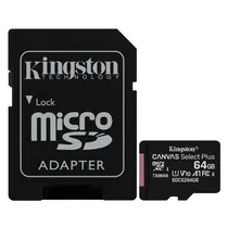 Cartão de Memória Micro SD Kingston Canvas Select Plus 64GB 100MBS - SDCS3/64GB