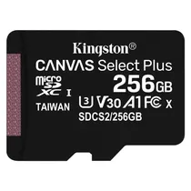 Cartão de Memória Micro SD Kingston Canvas Select Plus Micro SDXC 256GB 100 MB/s - SDCS2/256GB