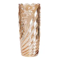 Vaso de Vidro 19.5X8CM - Dourado