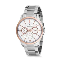 Relógio Analógico Masculino Daniel Klein Exclusive DK12239-3 - Prata e Rosa Ouro
