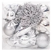 Bola de Natal com 20 Pçs de 6 CM Prateada