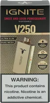 Vape Descartável Ignite V250 Sweet And Sour Pomegranate 25000 Puffs Gold