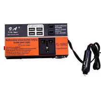 Inversor de Voltagem para Carro FG-1500WD / 12V-24V / 110V-220V - Preto