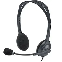 Headset Logitech H111 981-000612 com Som Estéreo Digital/Microfone - Preto