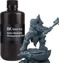 Resina 8K Photopolymer para Impressora 3D Elegoo Water Washable 1KG - Space Grey