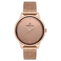 Relogio Analogico Feminino Daniel Klein DK.1.12686-2 Premium Ladies / Pulseira de Malha Metalica - Rose Gold