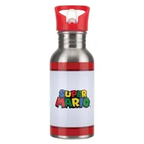 Paladone Water Bottle Super Mario Straw s/s Double Walled 7570