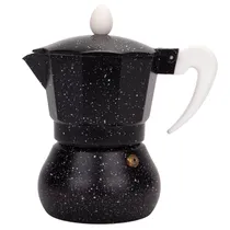 Cafeteira Italiana de Alumínio 3 Xícaras 150ML Preto Salpicado