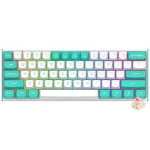 Teclado Gamer Redragon K683WB-RGB Fidd 8K USB / RGB / Ingles - Branco / Verde