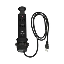 Torre de Tomada Retrátil Renna 2 Tomada + 2 USB Autovolt Negro