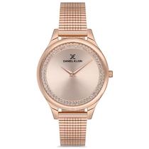 Relogio Analogico Feminino Daniel Klein DK.1.12701-2 Premium Ladies / Pulseira de Malha - Rose Gold