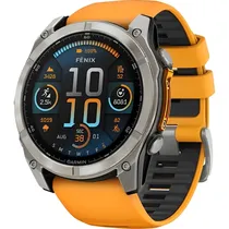 Relógio Smartwatch Garmin Fēnix 8 Sapphire 51 MM - Laranja/Titânio (010-02905-10)