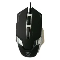 Mouse Gamer Satellite King Fight A-GM05 - com Fio - 4800DPI - 7 Botões - Preto e Prata