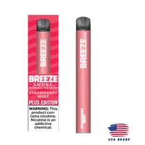 Vape Pod Descartável Breeze Plus Edition 800 Puffs 3.5ML / 5% Nic / 650MAH - Strawberry Mint