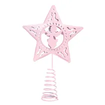 Estrela Natal Rosa com Brilho 9X14CM