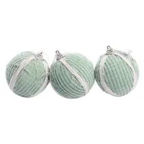 Bola de Natal de Tecido Verde 8CM 3 Peças.