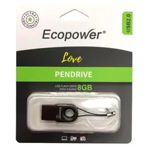 Ecopower Pendrive 8GB Love Negro