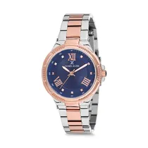 Relógio Analógico Feminino Daniel Klein Premium DK12086-6 - Prata e Rosa Ouro
