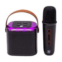 Mini Speaker / Caixa de Som Ur US-02 Portatil com Microfone / Bluetooth V5.3 / Aux / TF / Recarregável - Preto