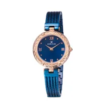 Relógio Analógico Feminino Daniel Klein Premium DK11966-6 - Azul/Rosa Ouro