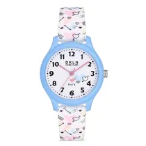 Relogio Analógico para Criança Daniel Klein DK.1.12764-7 DKLN Kids / Pulseira de Silicone - Azul Claro/Branco
