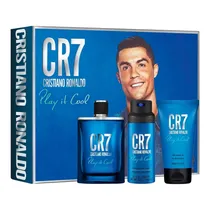 Kit Perfume + Body Spray + Gel de Banho Corporal Cristiano Ronaldo Play It Cool - Masculino - 100ML + 150ML + 150ML