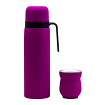 Garrafa Termica Bigstar Plus BSP-1007-R de Aço Inoxidavel de 1 Litro + Cuia de 140ML BSP-142-R - Roxo