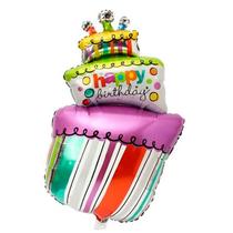 Balao para Festas Bolo Happy Birthday YSBLY319 Grande