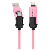 Cabo G-Tide Vida Colorida PC155-3 USB/USB-C/Lightning 1.5 Metros - Rosa  Cabo G-Tide...