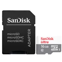 Cartão de Memória Sandisk Ultra, 16GB, Micro SDHC, C10, 80MB/s, SDSQUNR-016G-GN3MA  Cartão de M...