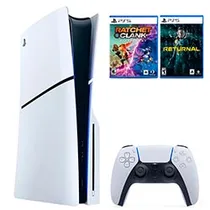 Console Sony Playstation 5 Slim CFI-2015 A01X 1TB / Standard Edition / Bivolt - Branco + 2 Jogos Returnal / Ratchet e Clank (Americano)