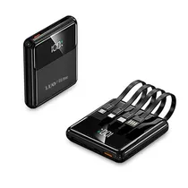 Carregador Portatil Powerbank Luo LU-6078 / 10800MAH / 22.5W / 2X USB-A / 2X USB-C / Cabo Embutido Micro-USB / USB-C / Lightning / USB-A - Preto