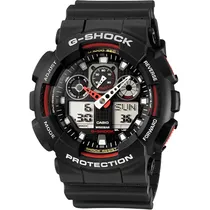 Relógio Casio G-Shock GA-100-1A4NDR Masculino Analógico/Digital - Preto/Vermelho