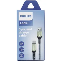 Cabo Philips DLC5001AG/70 USB-A | USB-C - Gray (1 Metro)